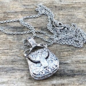 {Purse Pendant Necklace} Sterling & Rhodium Plated